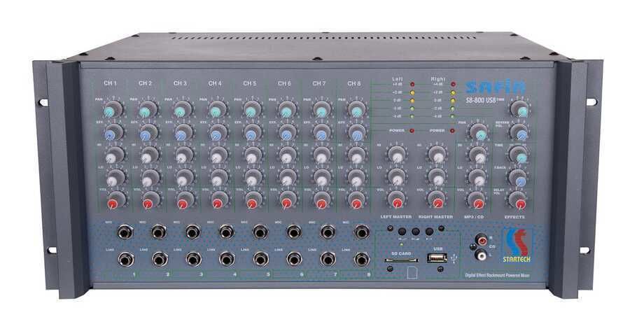 Startech SAFİR S8/800 Usb 8-Kanal 2x400W Power Mikser Amfi