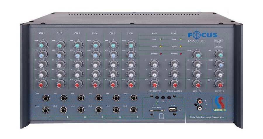 Startech FOCUS F6/600 2x300 Watt Power Mikser Amfi