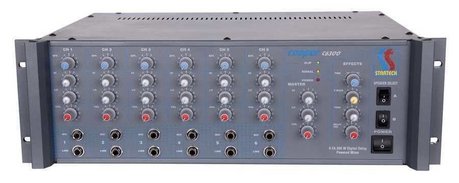 Startech COOPER C6/300 6 Kanal 300 Watt Echo Mono Power Mikser Amfi