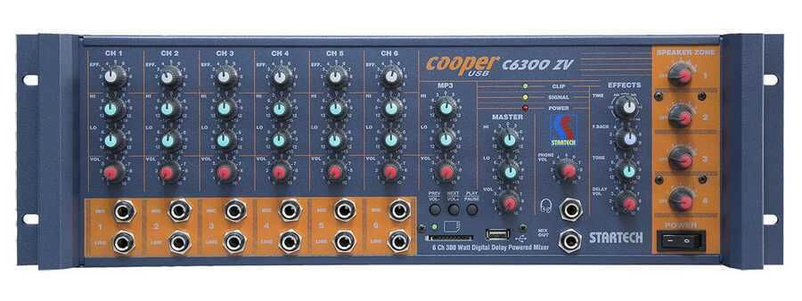 Startech COOPER C6/300 ZV 4 Zone Rockmount Mono Mikser Amfi
