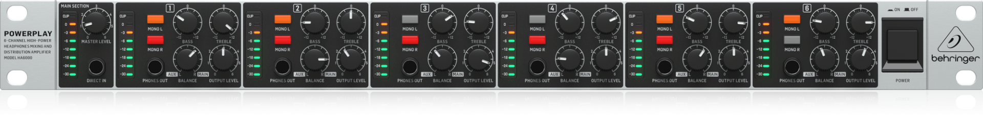 BEHRINGER Powerplay HA6000 6 kanallı Kulaklık Miksleme/Dağıtım Amplifikatörü