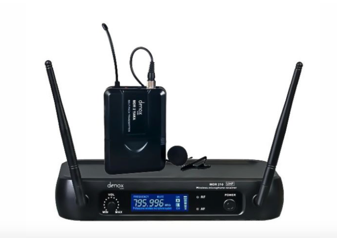 Denox MDR-210 Yaka UHF Band Kablosuz Yaka Mikrofon Seti