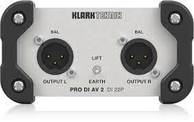 KLARK TEKNIK DI22P Klark Teknik DI22P Passive Stereo DI Box with Midas Transformers and Extended Dynamic Range