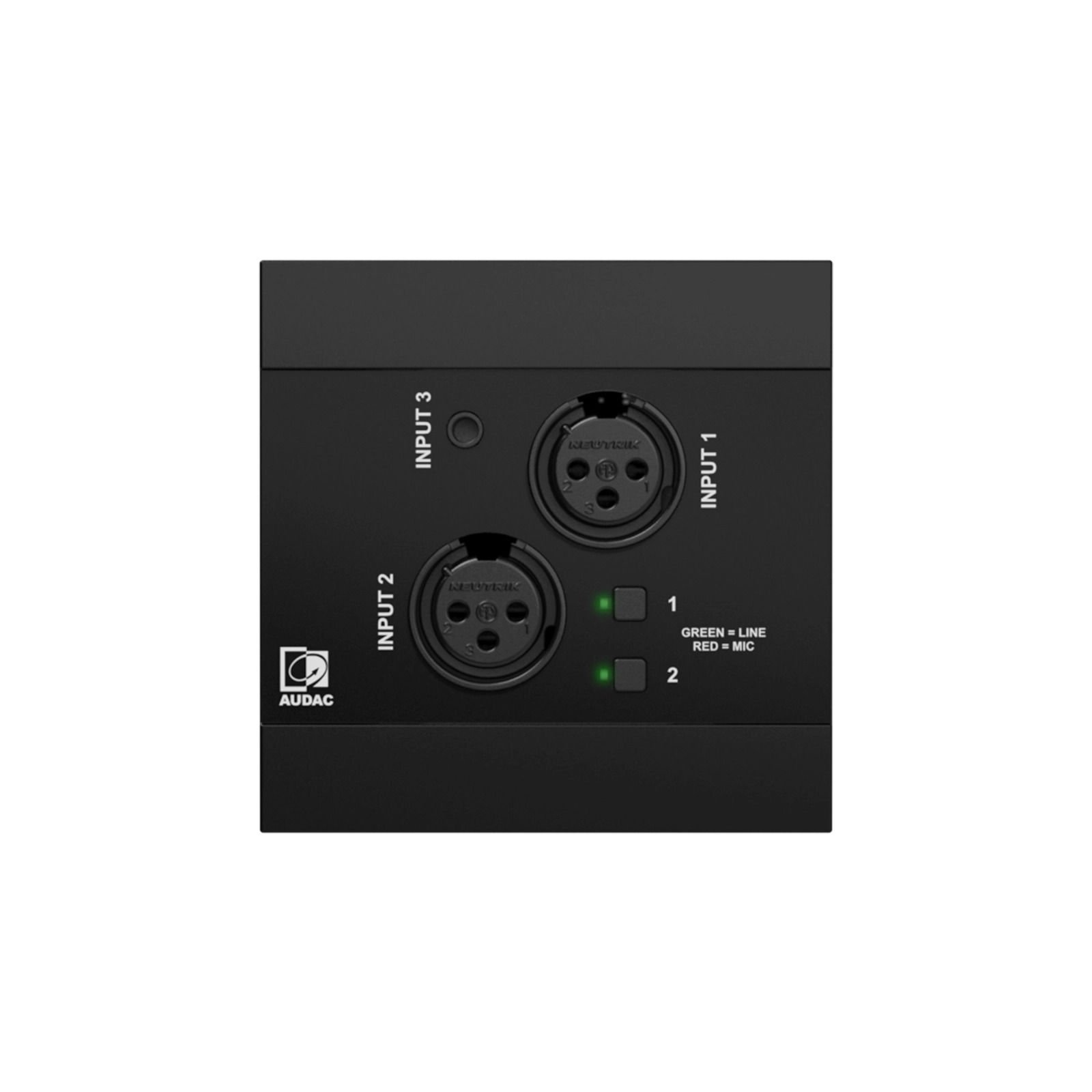 Audac NWP 320 B Ağ giriş paneli - 2 x XLR + 3,5 mm jak + BT (4 CH) Siyah