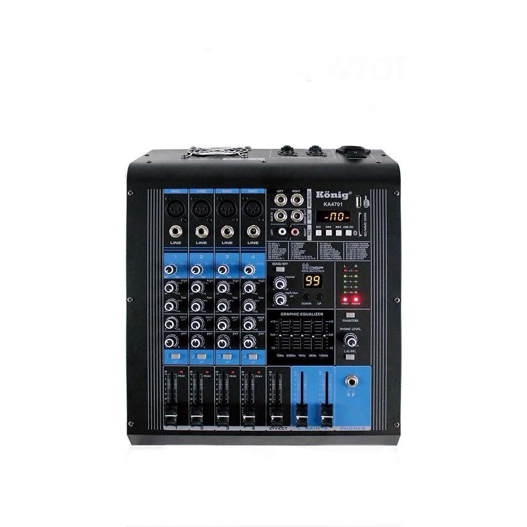 KÖNİG KA-4701 P 4 KANAL POWER MİXER 2X350W