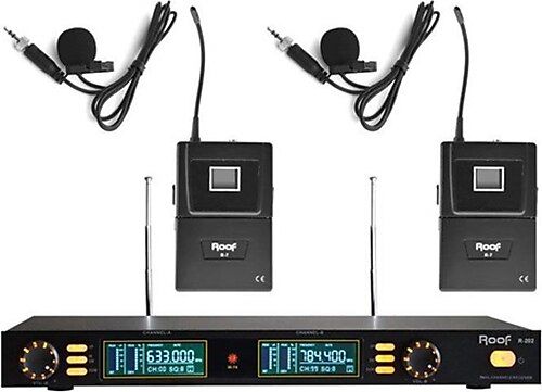 Roof -R 202 Y-Y İki Kanal UHF Telsiz Mikrofon