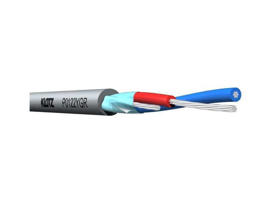 Klotz P0122YGR 2x0,22 mm² Dengeli 2 Çekirdekli Sinyal Kablosu (Gri)