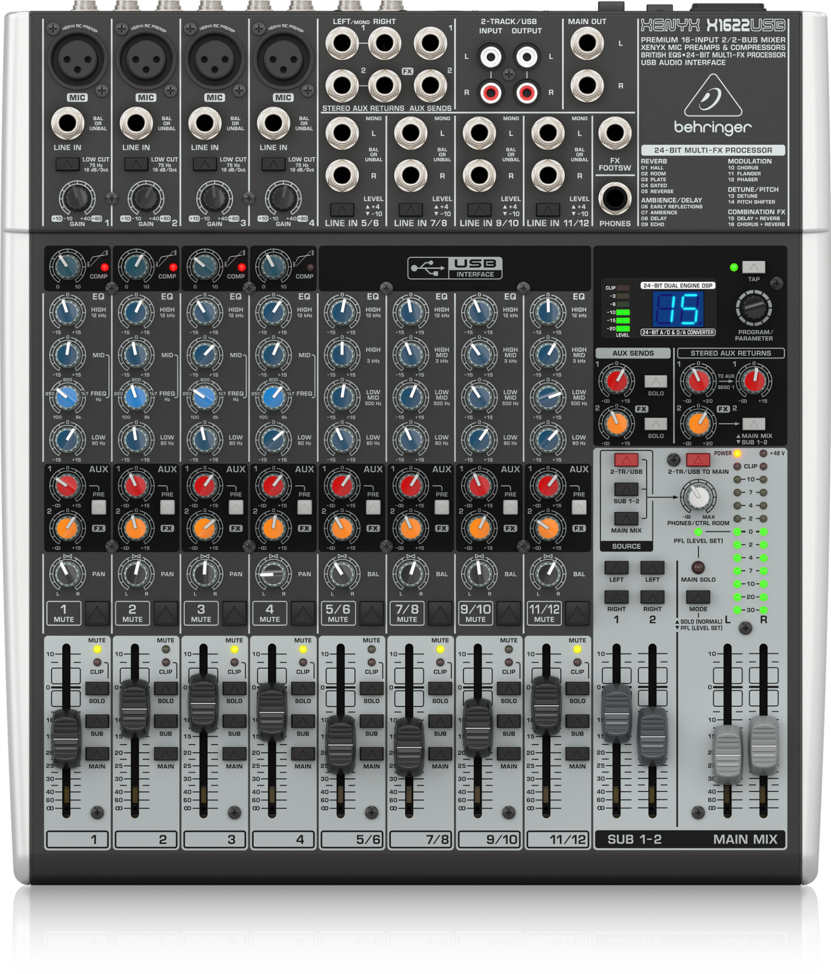 BEHRINGER XENYX X1622USB 16 Kanallı Efektli USB Mikser
