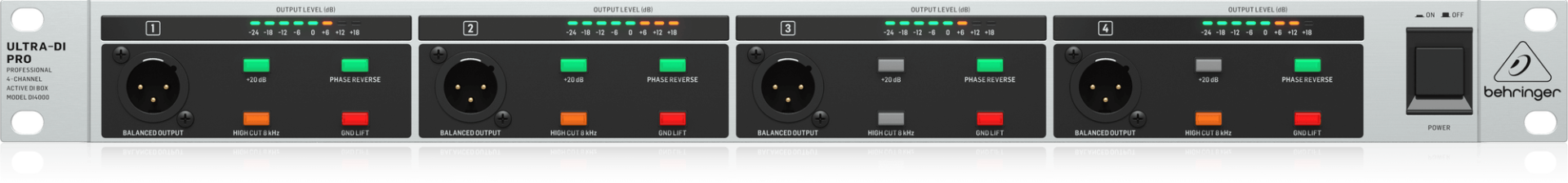 Behringer DI4000 V2 4 Kanal Aktif DI-Box