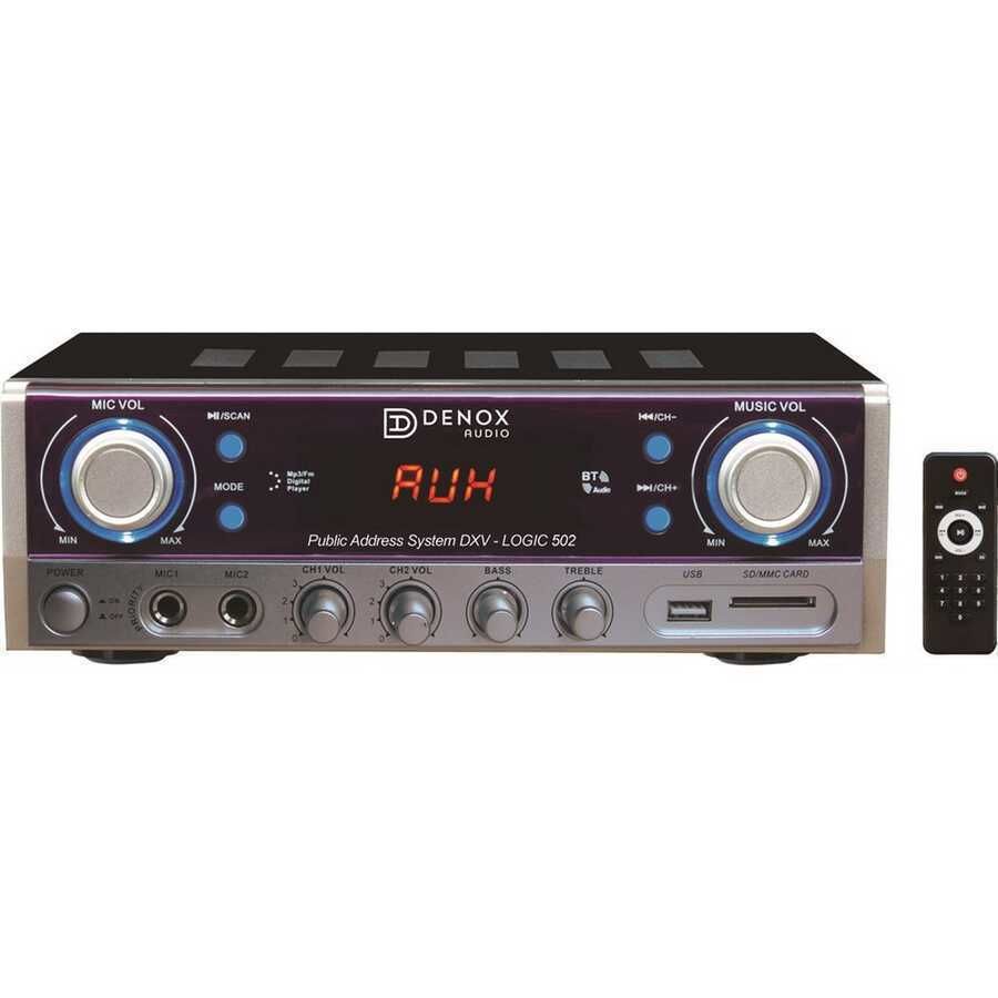 Denox DXV LOGIC 502 - 50W 100V 4 ohm 2 Bölgeli Mikser Amfi