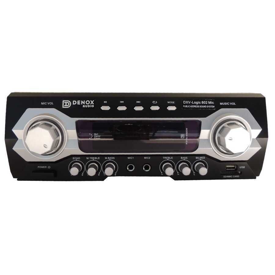 Denox DXV-LOGIC 802 - 2 Mik 2 Aux 120W 4 ohm Stereo Amfi