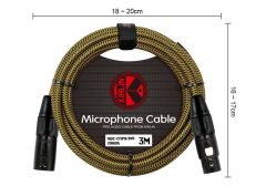 Kirlin MWC 270 PB 3 Mt / BYA Siyah-Sarı Örgülü Mikrofon Kablosu