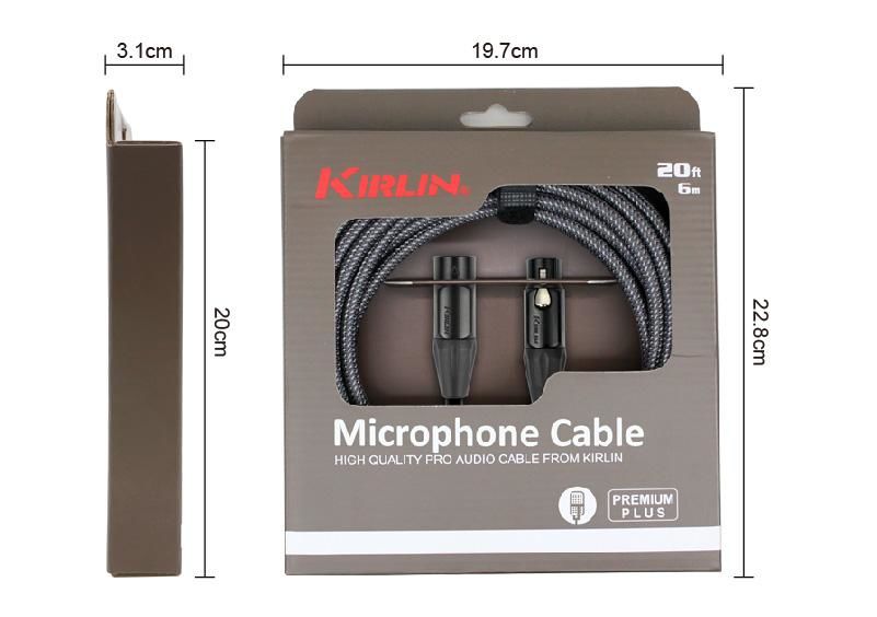 Kirlin MWB-220BEG 3 MT CA Karbon Siyah Premium Plus Mikrofon Kablosu