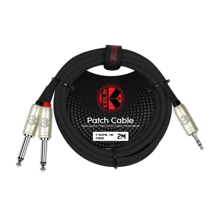 Kirlin Y-362PRL 2MT BK Kablo 3.5 mm - 2x 1/4 Mono Jak