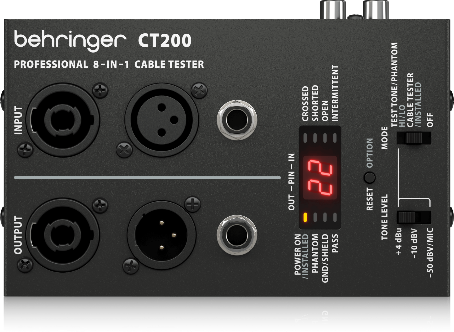 BEHRINGER CT200 8'i 1 Arada Kablo Test Cihazı