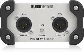 KLARK TEKNIK DI22P Klark Teknik DI22P Passive Stereo DI Box with Midas Transformers and Extended Dynamic Range