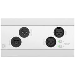 Audac NWP 222 W Ağ Giriş Paneli - 2 x XLR + BT (4 x 2 CH) Beyaz