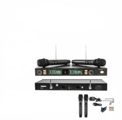 Roof R-202 E-E Uhf Band Dijital Çift Kanal EL- EL Tipi Telsiz Kablosuz Mikrofon