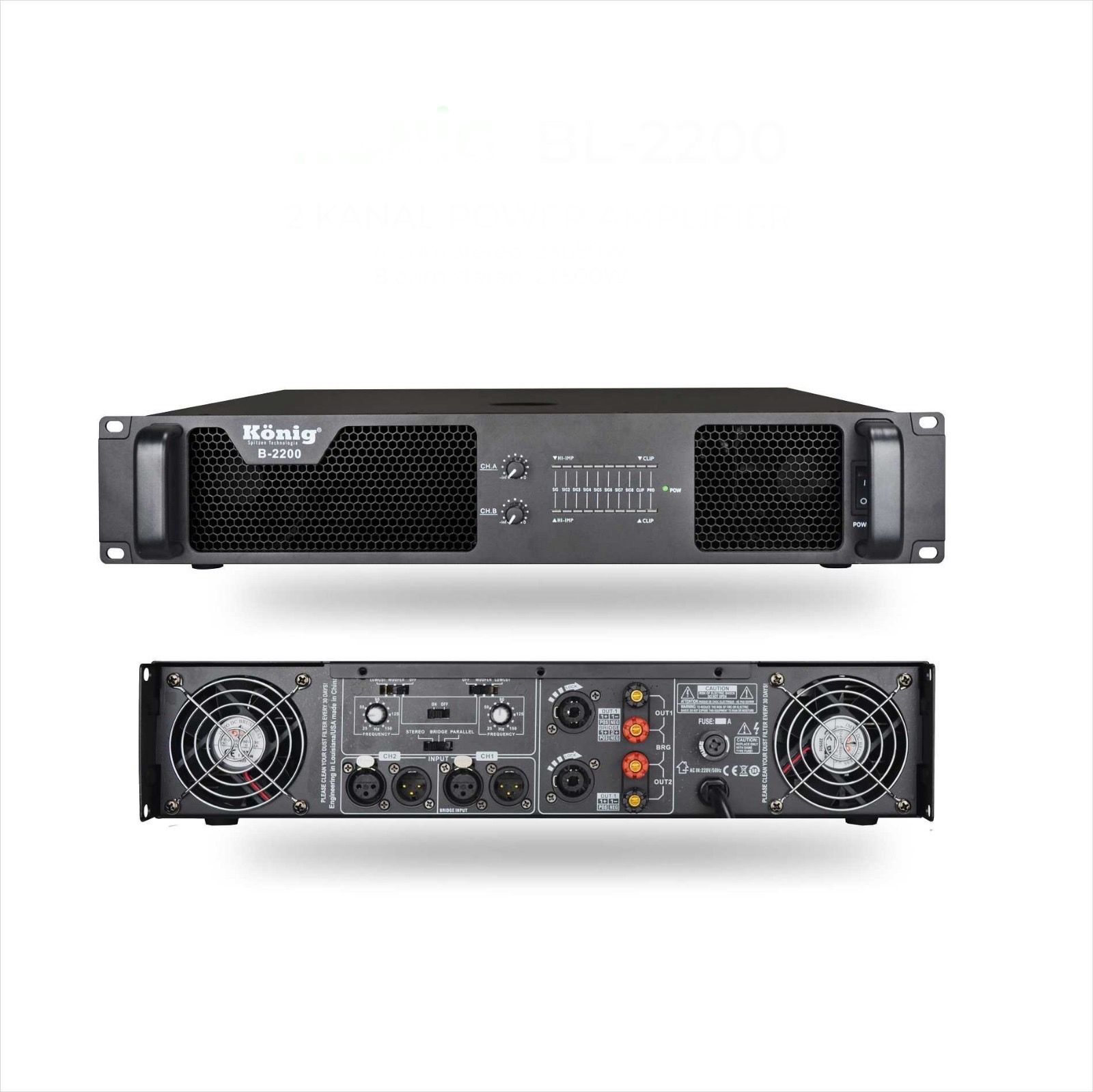 KÖNİG  B-2200 4 OHM 2x850W POWER
