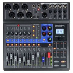Zoom LiveTrak L-8 8-Kanal Dijital Mikser Recorder
