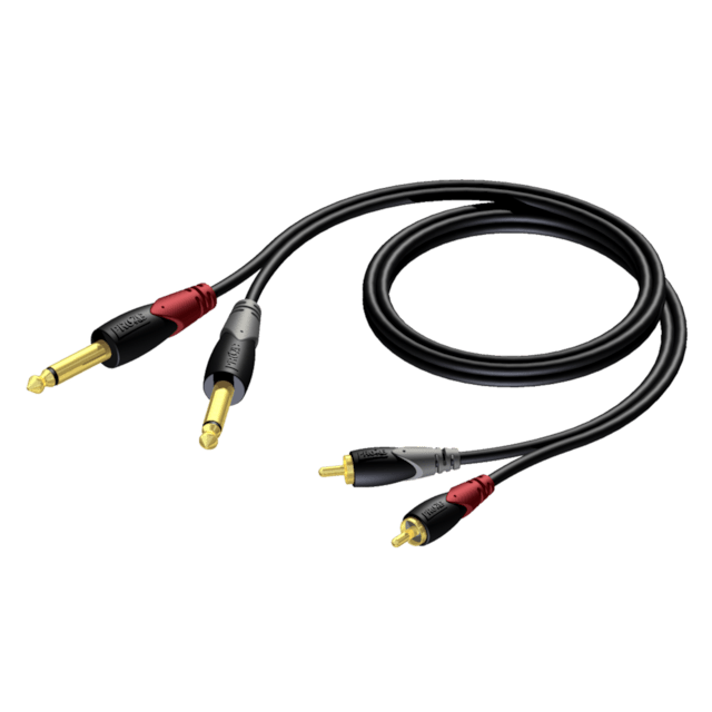 Procab CLA631/3 Çift Mono 6,3mm Jaktan Çift RCA( tos) Jaka Kablo (3 mt)