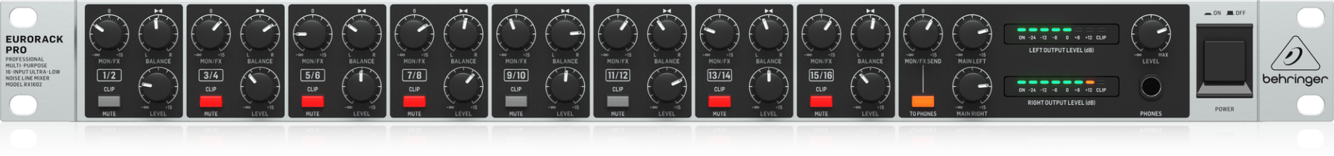 Behringer RX1602 V2 16 Kanal Rack Tipi Mikser