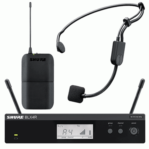 Shure BLX14RE/P31 Rack Tipi Kablosuz Kafa Tipi Headset Mikrofon Sistem