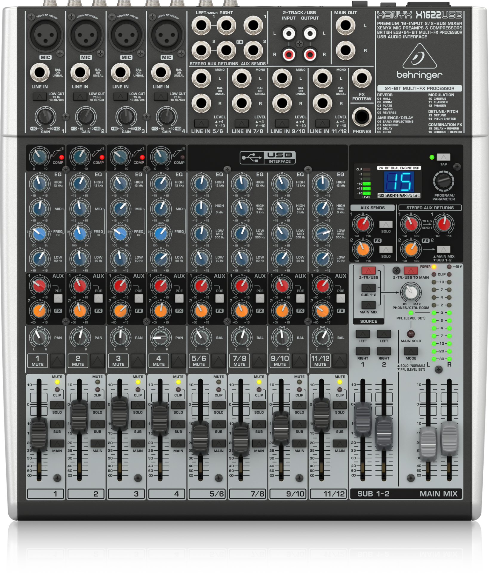BEHRINGER XENYX X1622USB 16 Kanallı Efektli  USB Mikser