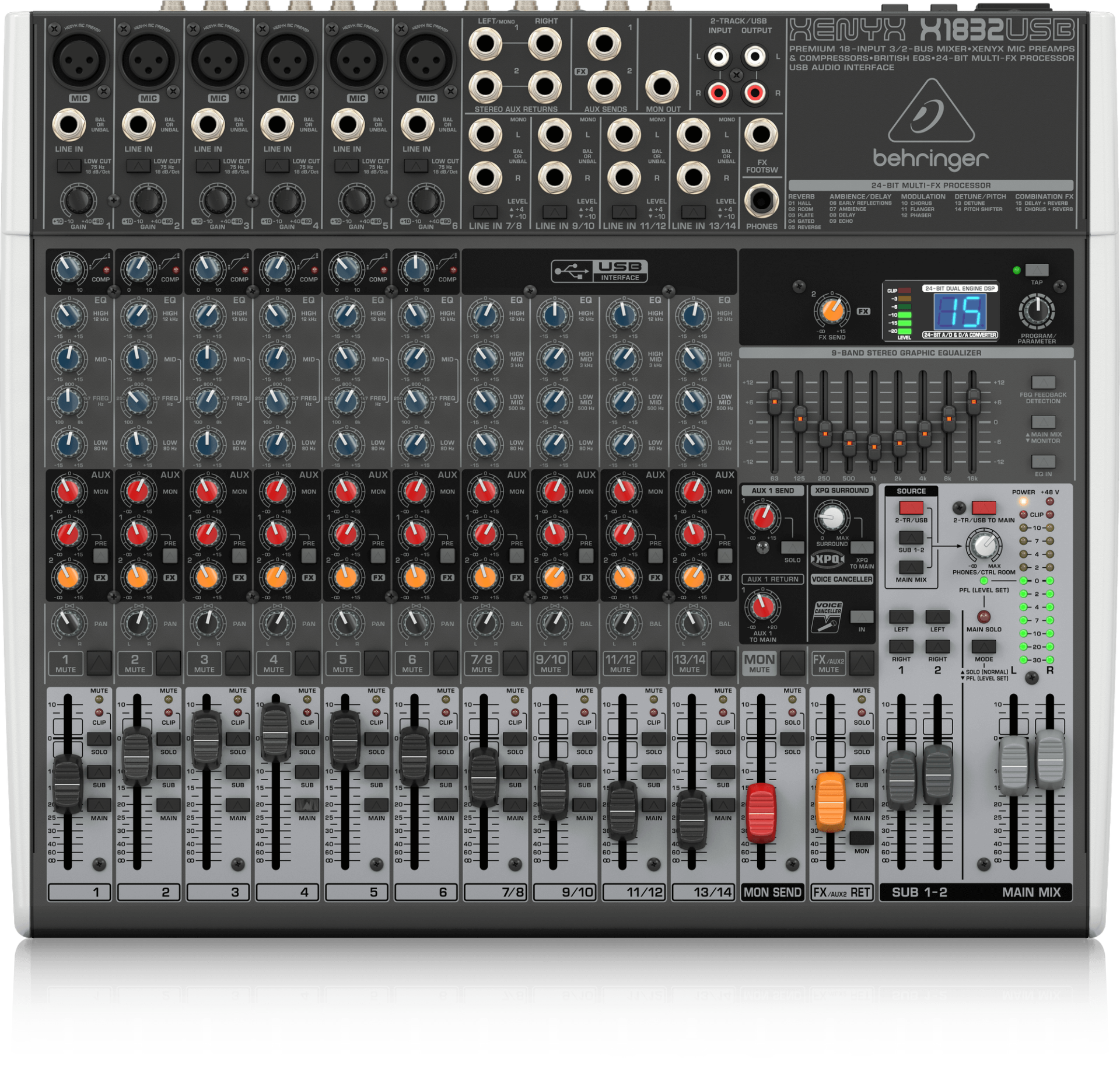 BEHRINGER XENYX X1832USB 18 Kanallı Efektli USB Mikser