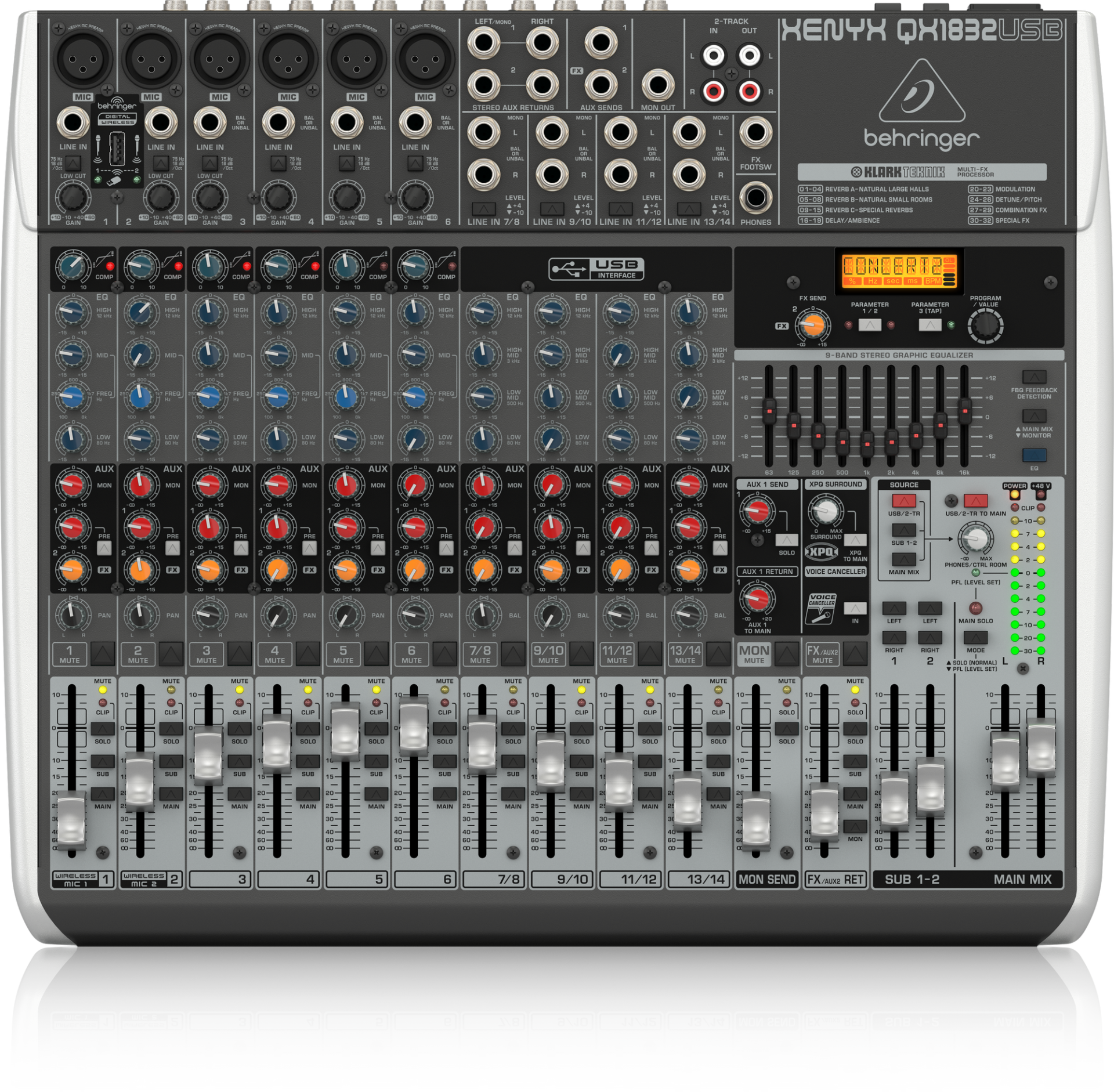BEHRINGER QX1832USB 18 Kanal Efektli Mikser